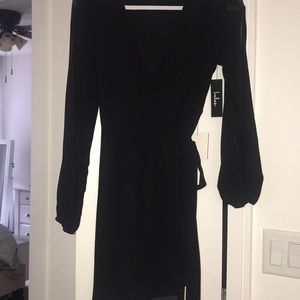 Black wrap dress